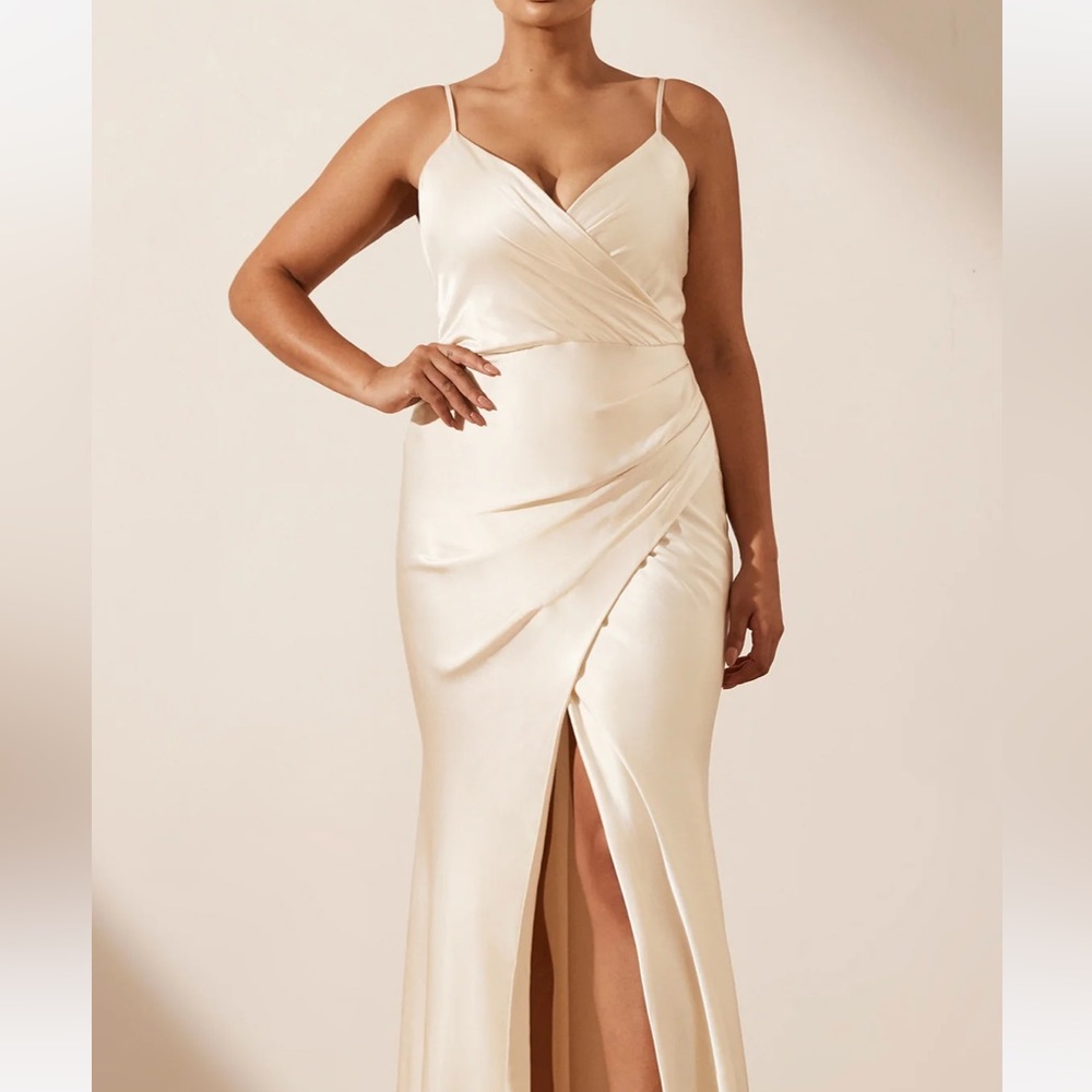 Shona Joy la Lune Cross Draped Maxi Dress -Cream